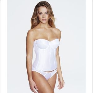 Dominique White Satin Bridal Torsolette NWOT
